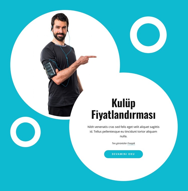 Spor kulübü fiyatlandırması HTML Şablonu