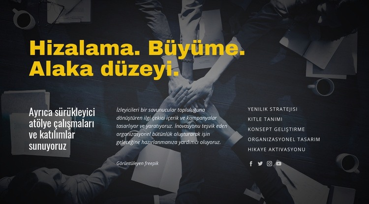 Sürükleyici atölyeler sunuyoruz Html Web Sitesi Oluşturucu