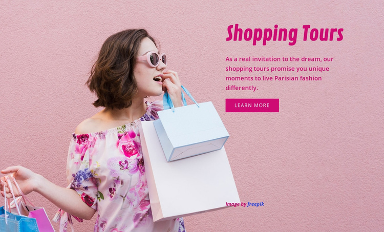 Travel shopping tours Website Template