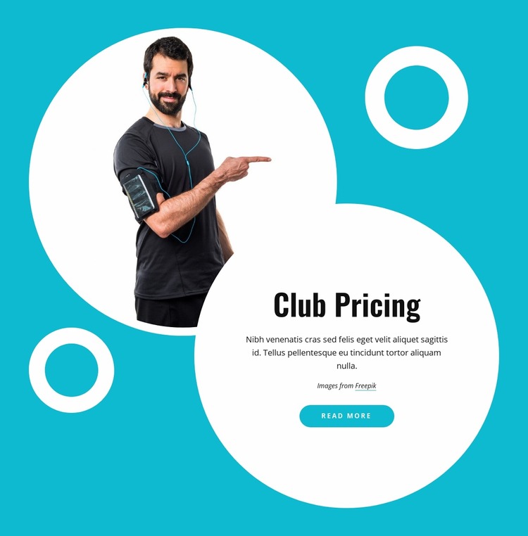 Sport club pricing WordPress Website Builder