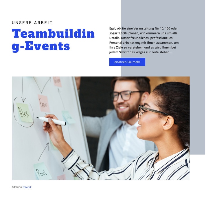 Teambuilding-Events Website Builder-Vorlagen