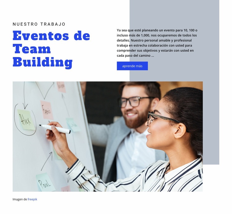 Eventos de Team Building Maqueta de sitio web