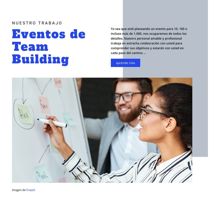 Eventos de Team Building Plantilla de sitio web