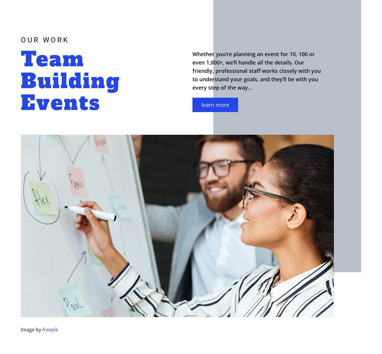 Team building events Joomla Page Builder