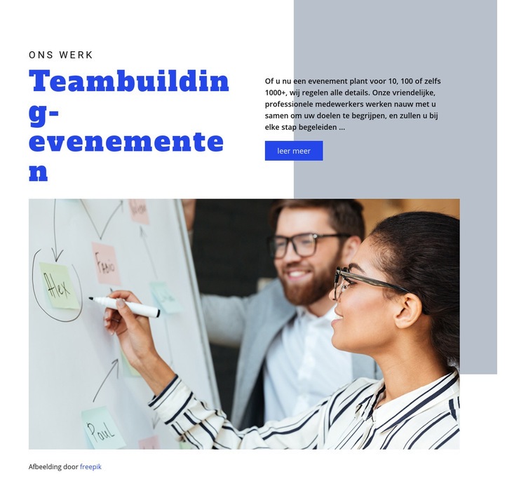 Teambuilding evenementen Html Website Builder