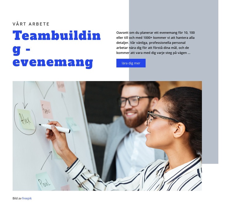 Teambuilding -evenemang Hemsidedesign