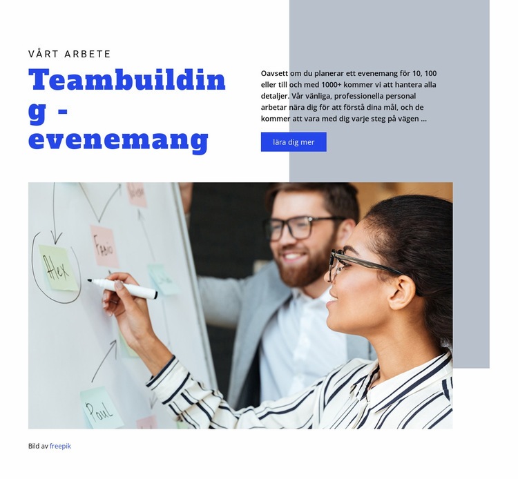 Teambuilding -evenemang HTML-mall