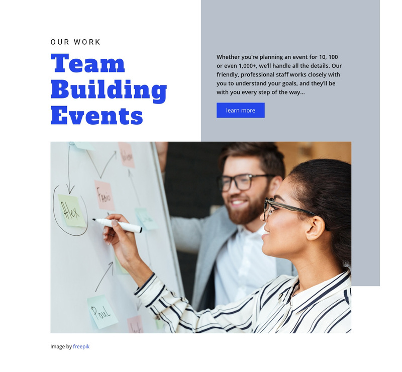 Team building events Wix Template Alternative