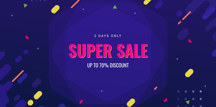 3 Days only sale One Page Template
