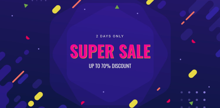 3 Days only sale Website Mockup