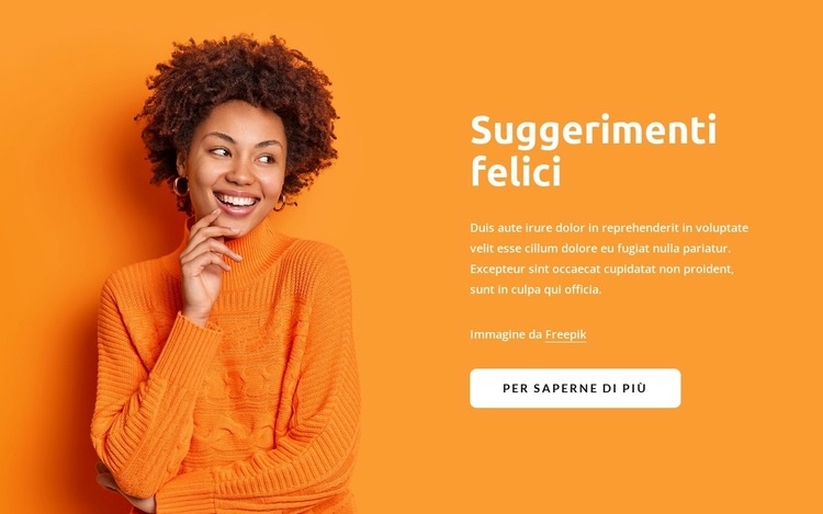 Suggerimenti felici Costruttore di siti web HTML