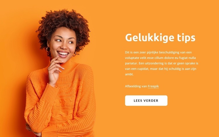 Gelukkige tips Website mockup