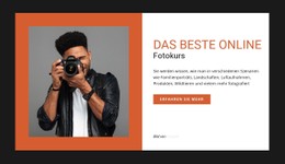 Website-Design Für Online-Fotokurs
