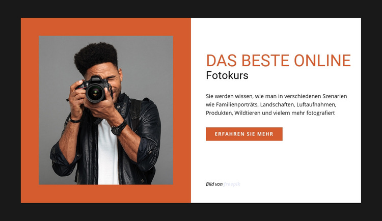Online-Fotokurs Website-Vorlage