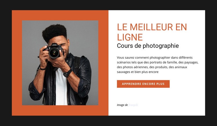 Cours de photographie en ligne Créateur de site Web HTML