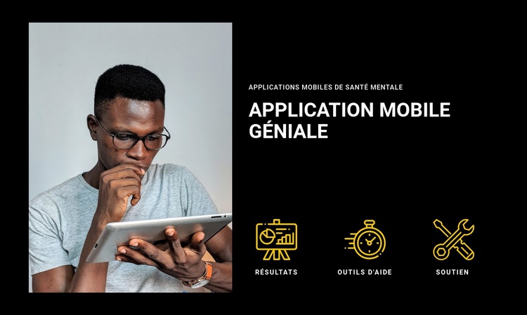 Application mobile géniale Maquette de site Web