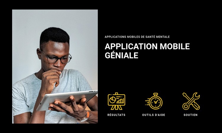 Application mobile géniale Modèle d'une page
