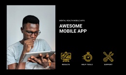 Awesome Mobile App Html Code Example