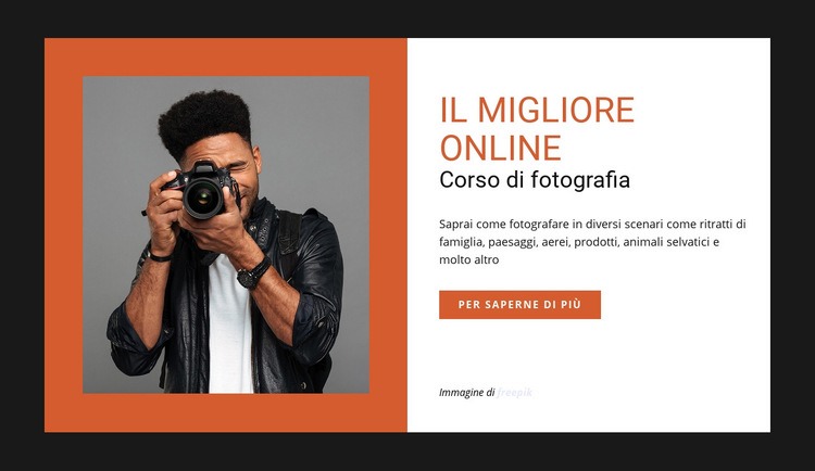Corso di fotografia online Costruttore di siti web HTML