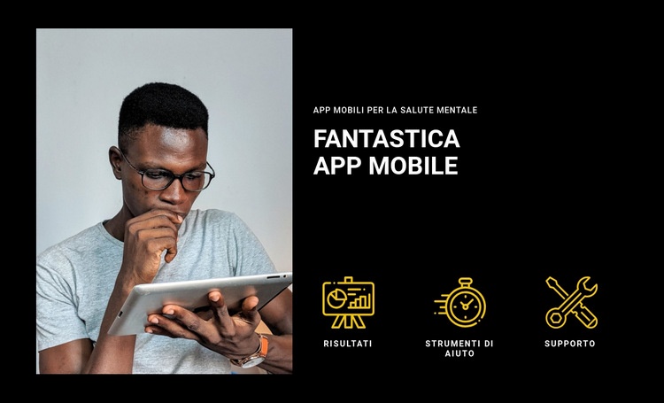 Fantastica app mobile Mockup del sito web