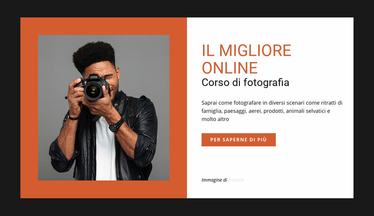 Corso di fotografia online Modello Joomla