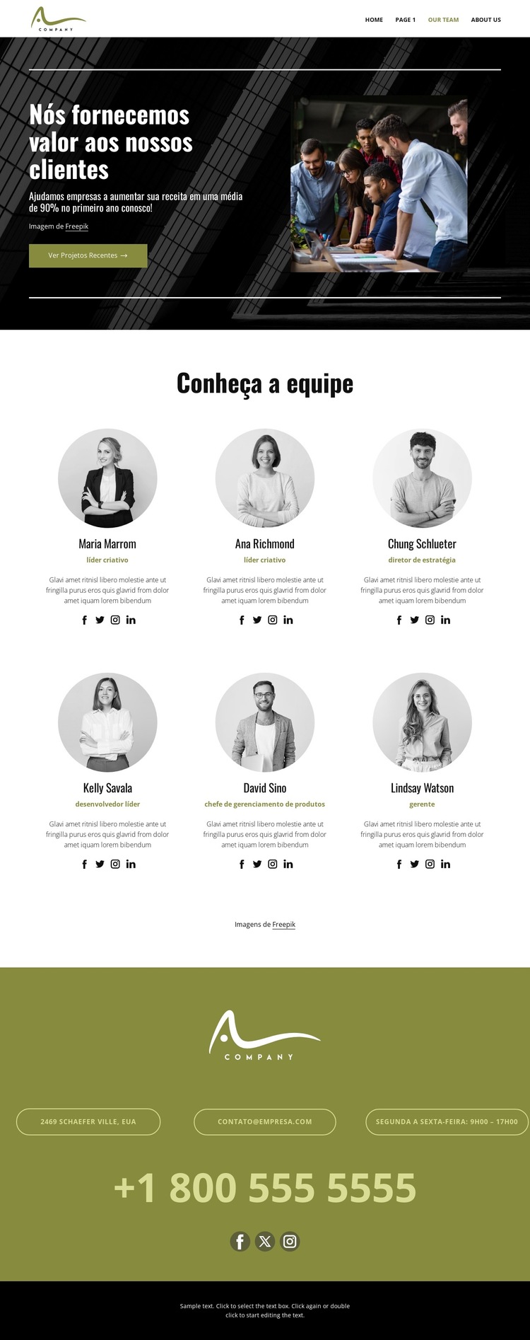 Equipe de consultoria Modelo de site