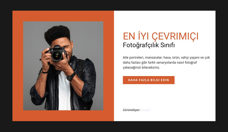 Çevrimiçi fotoğrafçılık dersi HTML Şablonu