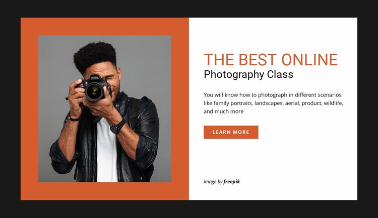 Online photography class Webflow Template Alternative