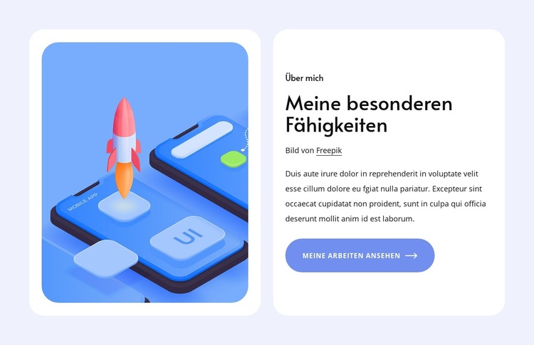 Meine besonderen Fähigkeiten Website-Vorlage