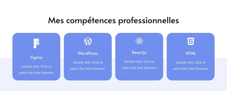 Mes compétences professionnelles Thème WordPress