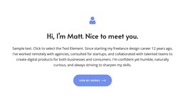 Page HTML For Welcome Text