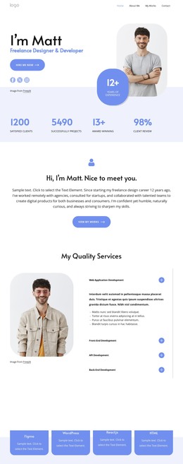 Web Design For Freelance Designeer And Developer