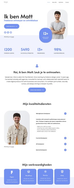 Gratis HTML5 Voor Freelance Ontwerper En Ontwikkelaar