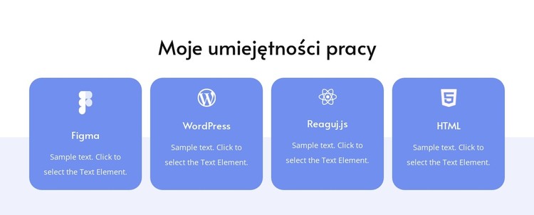 Moje umiejętności pracy Szablon HTML