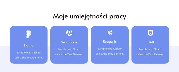 Moje umiejętności pracy Szablon witryny sieci Web