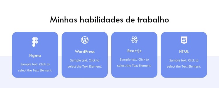 Minhas habilidades de trabalho Template CSS