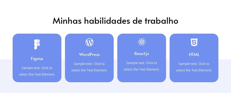 Minhas habilidades de trabalho Modelo HTML