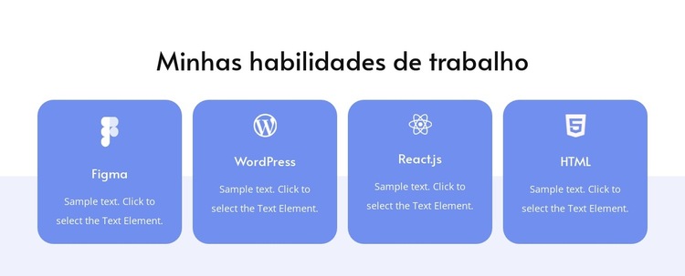 Minhas habilidades de trabalho Modelo de site