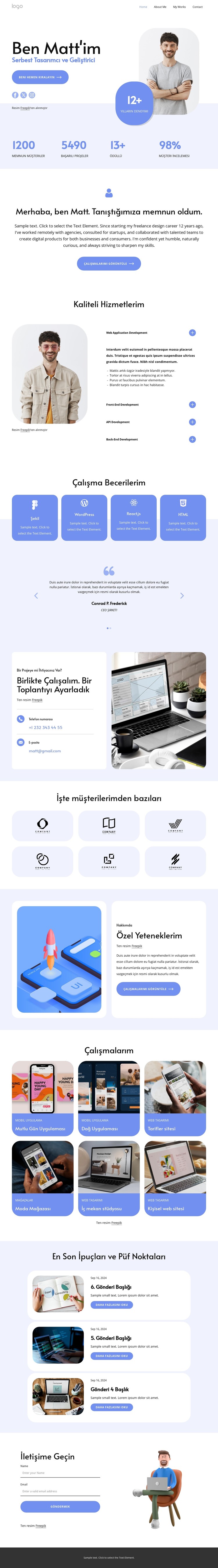 Serbest tasarımcı ve geliştirici CSS Şablonu