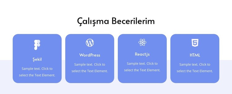 Çalışma becerilerim HTML Şablonu