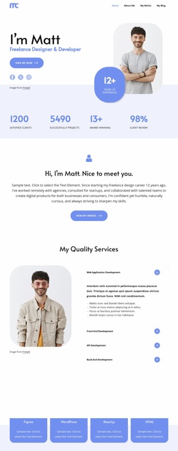 Freelance designeer and developer - Website Design by Nicepage