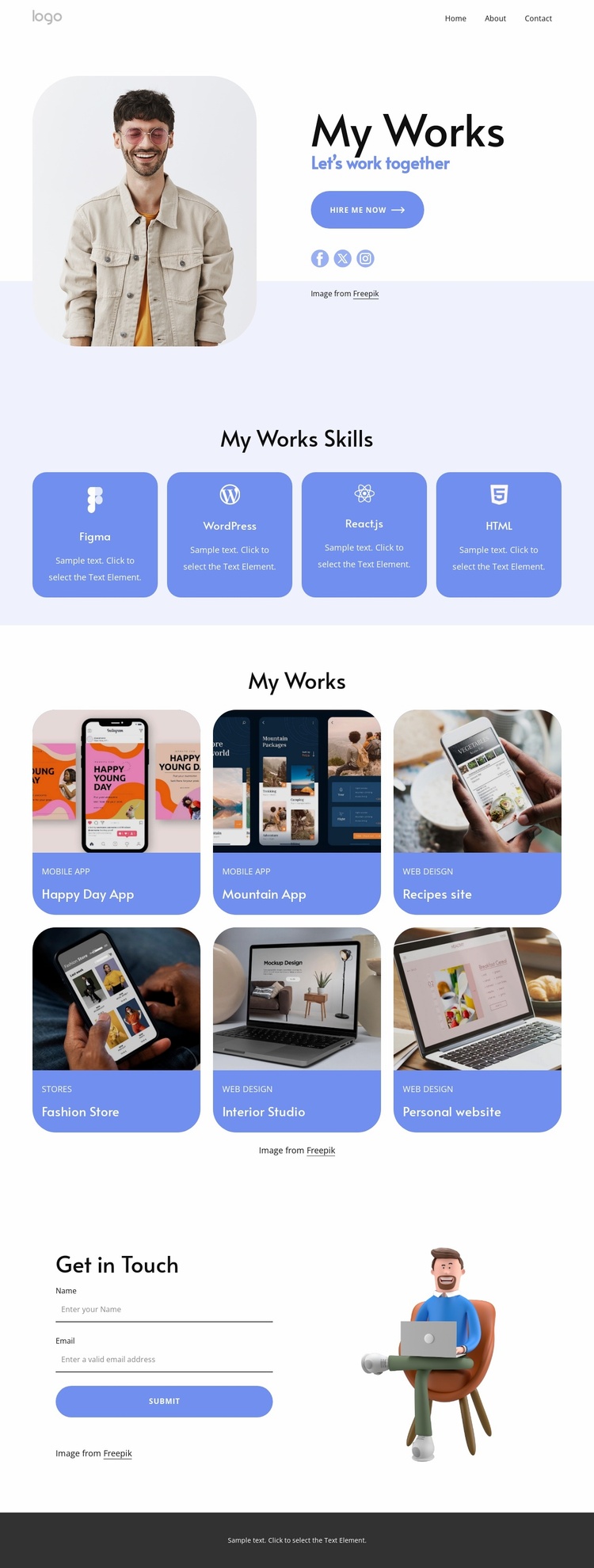 Web developer works Website Template