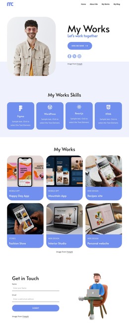 Web developer works - WordPress Theme by Nicepage