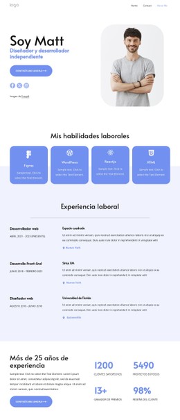 Desarrollador Independiente Plantilla CSS Premium