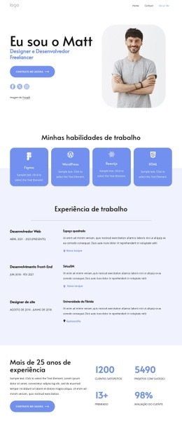 Maquete De Site Exclusivo Para Desenvolvedor Freelancer