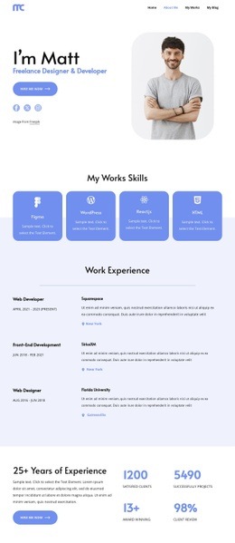 Freelance developer - Web Page Design by Nicepage