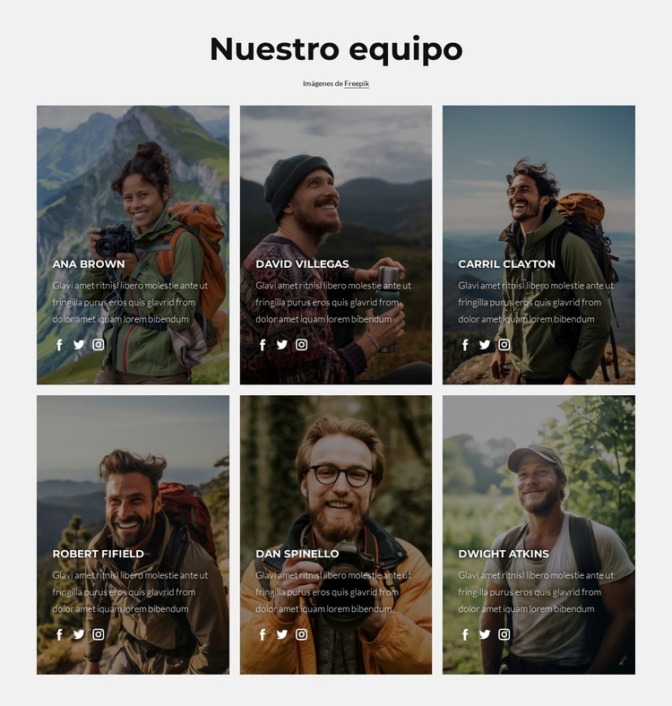 Equipo del parque nacional Plantilla HTML