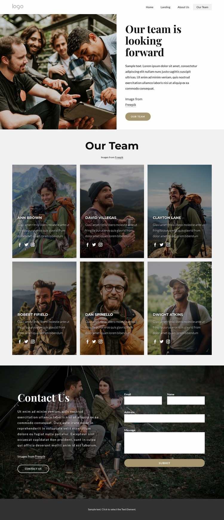 We enjoy camping Website Builder Templates