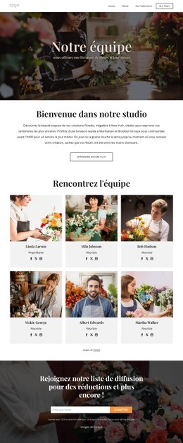 Equipe De Livraison De Fleurs Modèle CSS De Base