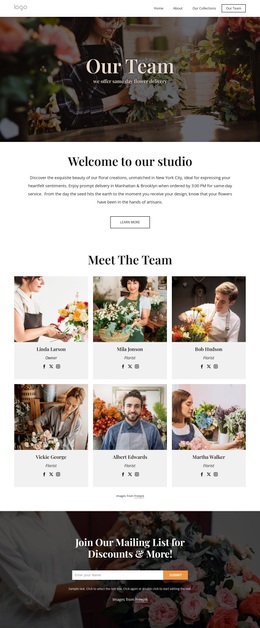 Flower Delivery Team - Premium Template